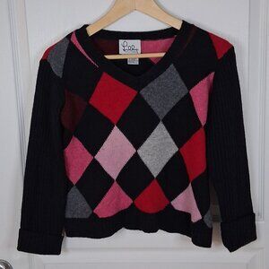 Vintage Lilly Pulitzer Lambswool Argyle Sweater Women's M Academia Preppy  Y2K